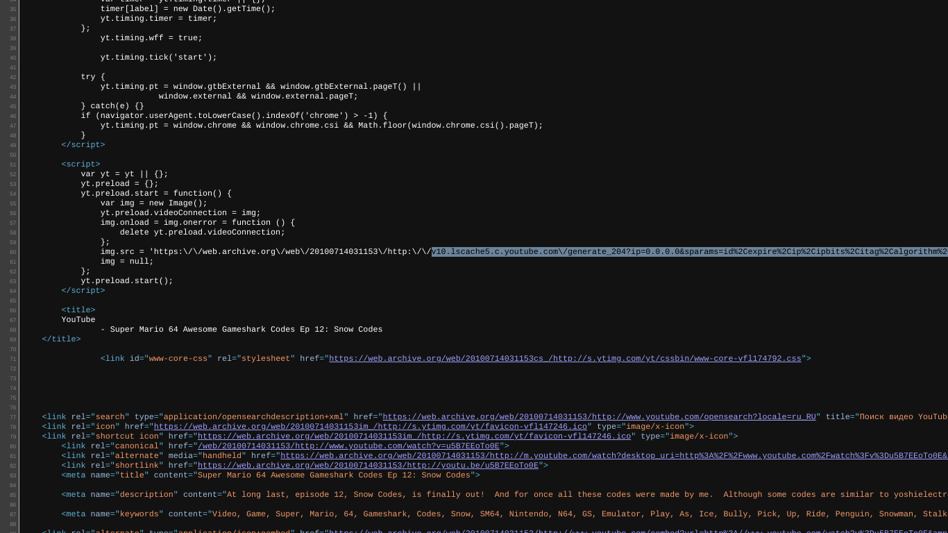 Screenshot of page source with generate_204 URL highlighted