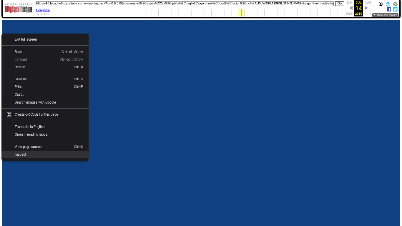 Screenshot showing right-click menu with 'Inspect' highlighted